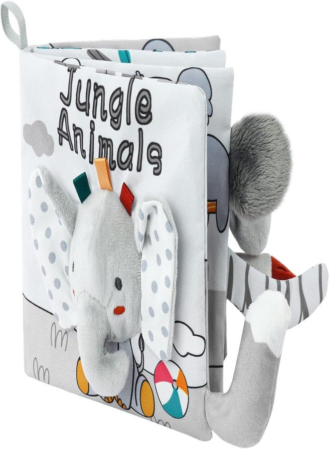 BeFunky Baby Books Toy 0-18 Months, Newborn Sensory Soft Books Toy, High Contrast Touch & Feel Crinkle Cloth Books with Squeaker, Early Development Bath Toys Gift (Elephant) - Image 1